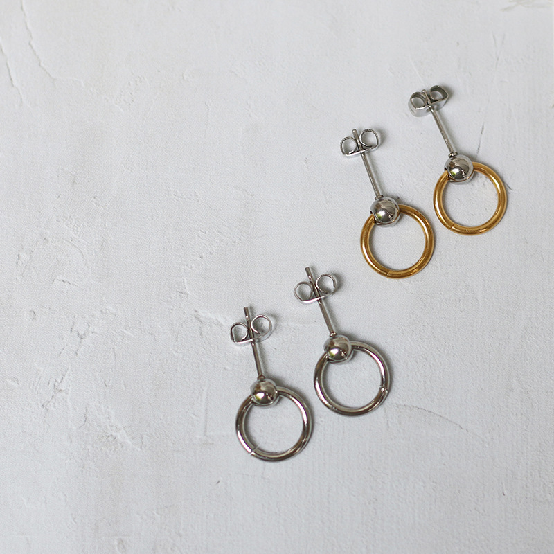 Harajuku Cold Wind Lovers Round Bead Earring 