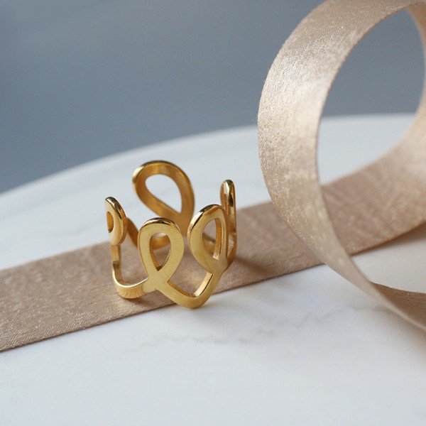 Wide Version Cute Curly Line Beautiful Ring 