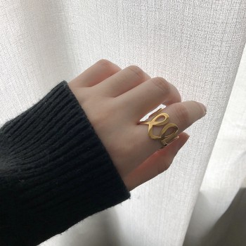 Wide Version Cute Curly Line Beautiful Ring 