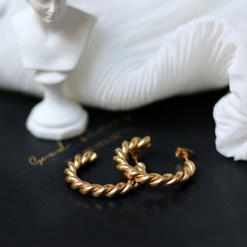 Vintage Elegant Twist Spiral Earrings