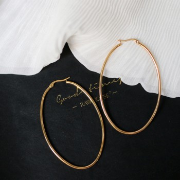 Retro Oval Exaggerated Big Earrings 