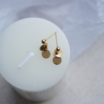 Small Double Disc Pendant Sequin Earrings