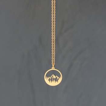Mountain Forest Hollow Aesthetic Plateau Round Necklace