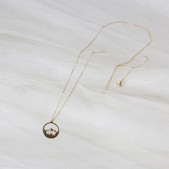 Mountain Forest Hollow Aesthetic Plateau Round Necklace