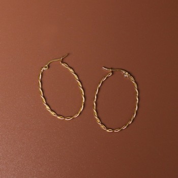 Rotating Tine twist Rope Simple U-shaped Earrings