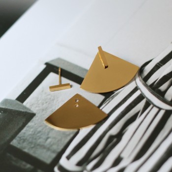Simple Fan-shaped Straight Square Earrings 