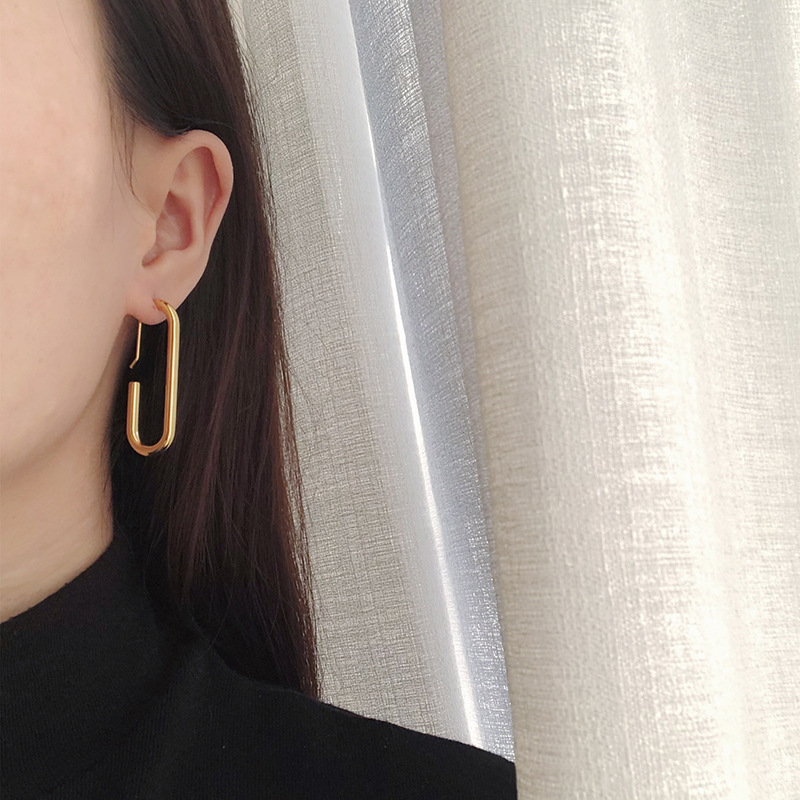 French Minimalist U-shaped Hook Earrings 
