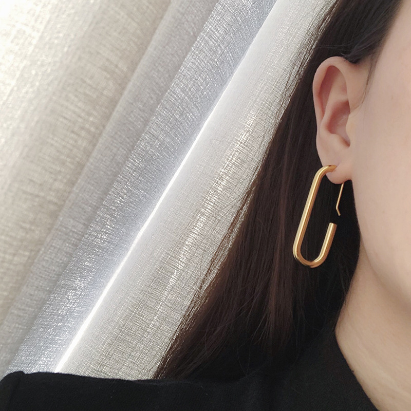 French Minimalist U-shaped Hook Earrings 