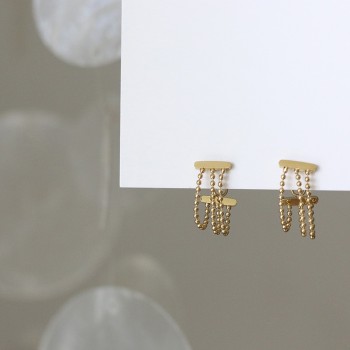 Mini Small Pearl Chain Back Hanging Small Earrings