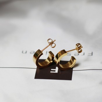 Korean Style Flat Wide Small Earrings