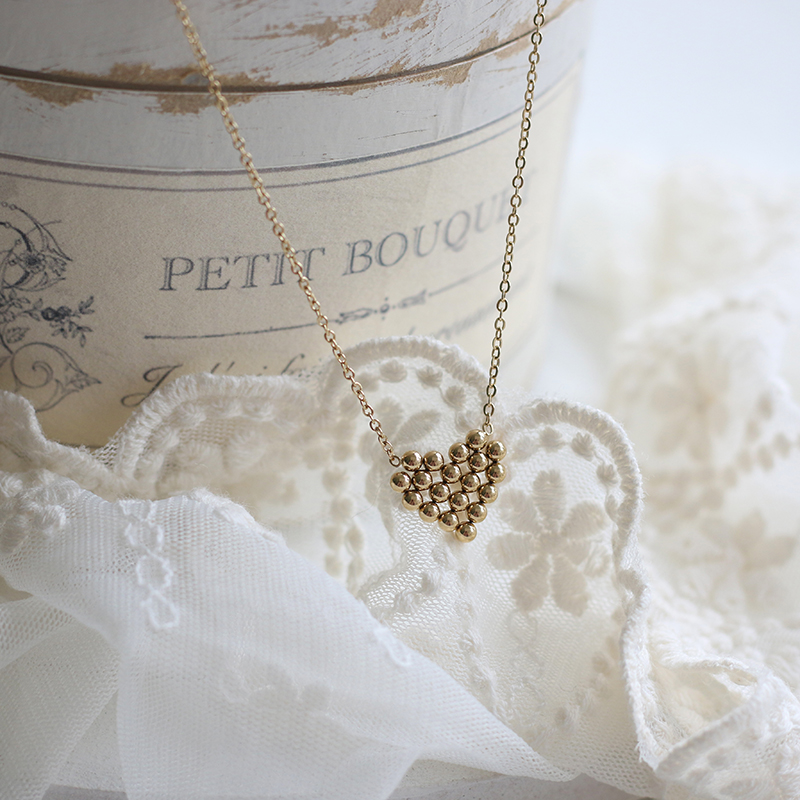 Japanese Bead Love Special Love Combination Peach Heart Necklace 