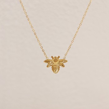 Velvet Opal Casting Little Bee Necklace Clavicle Chain 