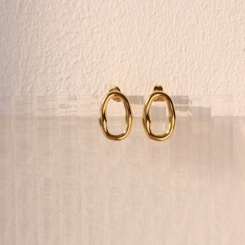 Circle irregular sonic stud earrings 