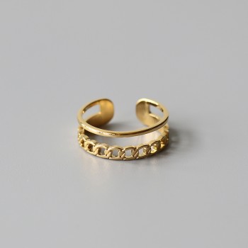 Double-layer Chain Ring Hollow Line Ring 