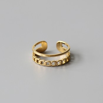 Double-layer Chain Ring Hollow Line Ring