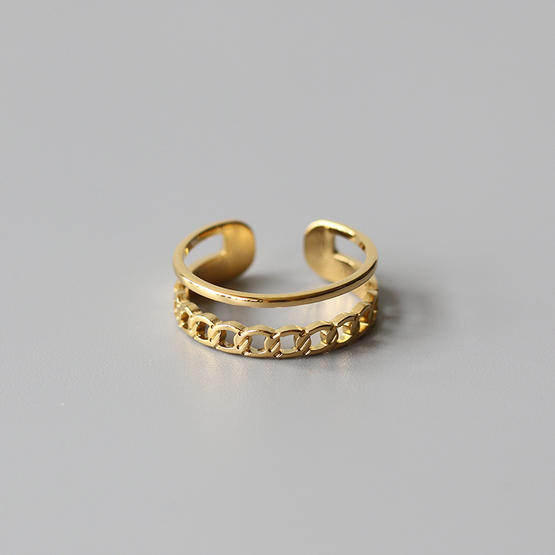 Double-layer Chain Ring Hollow Line Ring 