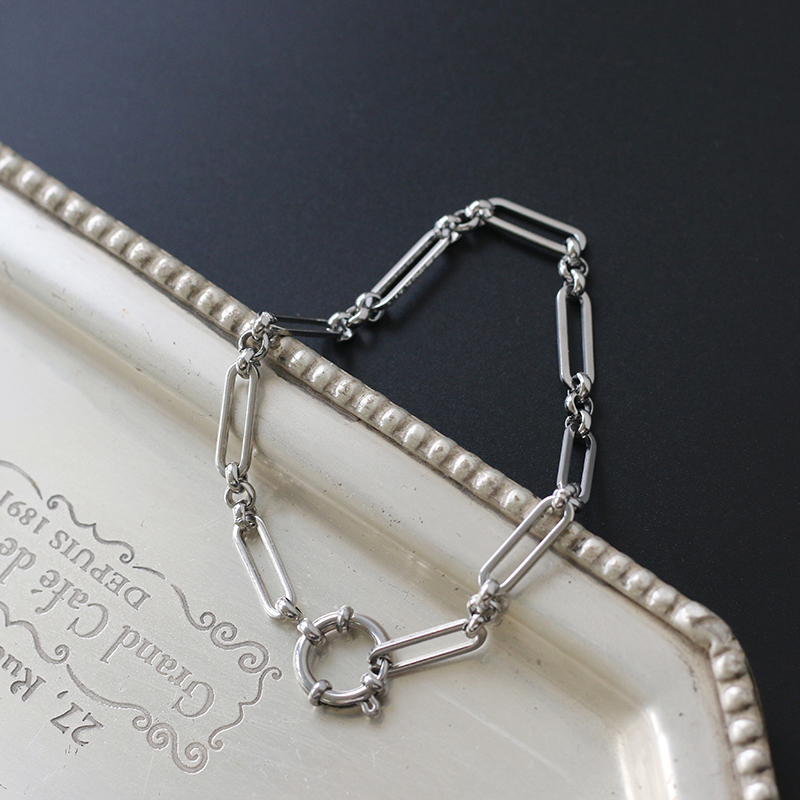 BF Wind Silver Chain Slingshot Buckle Chain Bracelet Women Europe and America 