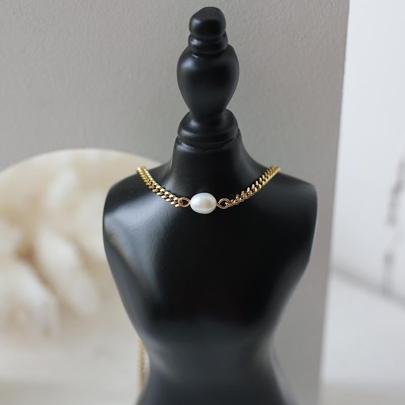 Freshwater Pearl Rice Passepartout Necklace Women 