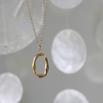 Water Wave Ring Clavicle Chain Follow The Shape Minimalist Irregular Sonic Necklace