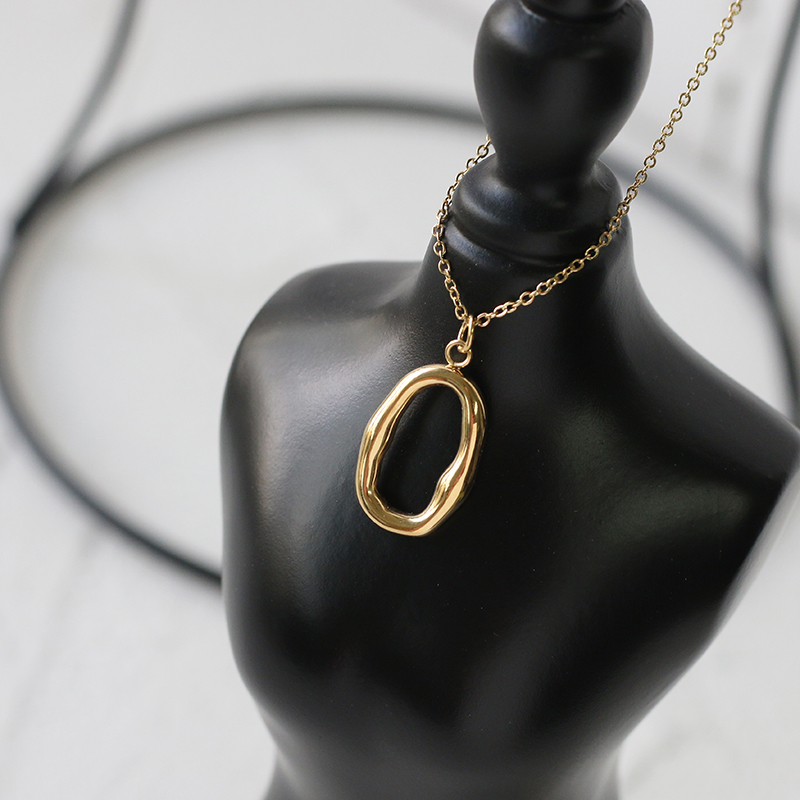 Water Wave Ring Clavicle Chain Follow The Shape Minimalist Irregular Sonic Necklace 