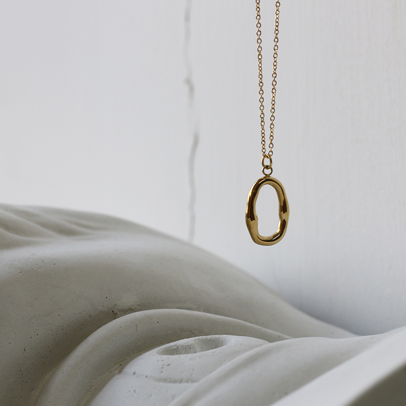 Water Wave Ring Clavicle Chain Follow The Shape Minimalist Irregular Sonic Necklace 