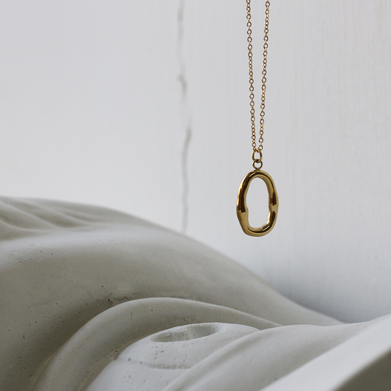 Water Wave Ring Clavicle Chain Follow The Shape Minimalist Irregular Sonic Necklace 