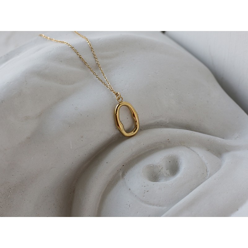 Water Wave Ring Clavicle Chain Follow The Shape Minimalist Irregular Sonic Necklace 