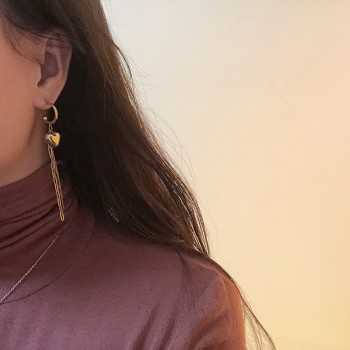 Love Solid Tassel Crown Stud Earrings OL Wind