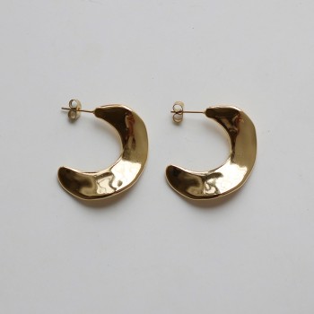 Horn Small Curved Piece Concave-convex Tin Foil Niche Designer Earrings French Elegant Earrings