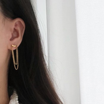 Tassel Chain Smile Earrings Korean Earrings