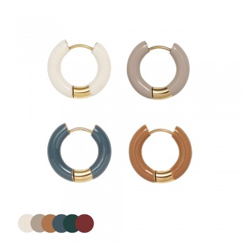 Six Color French Style Drip Caramel Ink Green Blue Wine Red Earring 