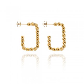 French Niche Fashion Korean Square Fried Dough Twists Earrings