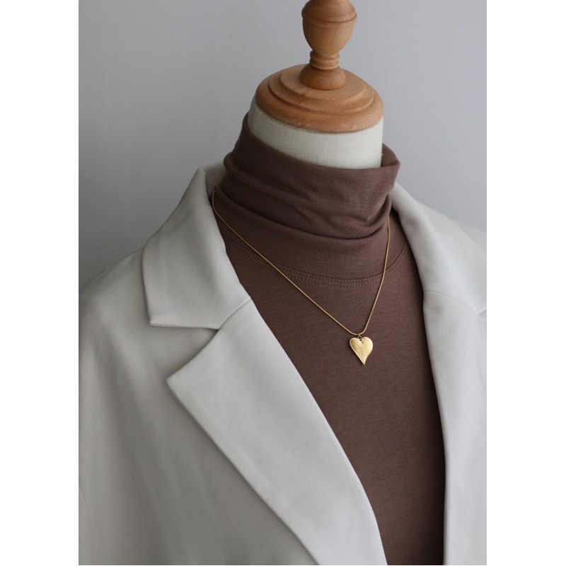 Retro Peach Heart Tin Paper Irregular Love Snake Bone Necklace 