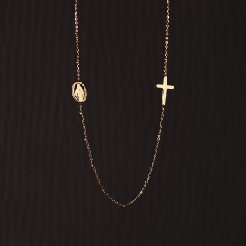 Coin Jesus Cross Bead Pendant