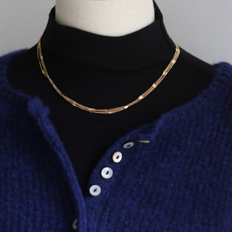 Glittering Neck Chain Three-layer Fashion Women's Necklace 