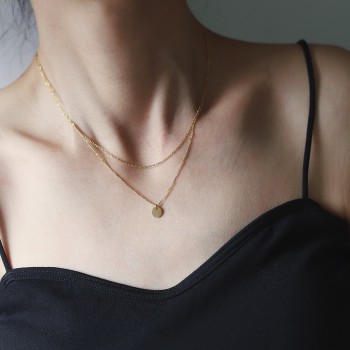 Geometric Hexagon Necklace Double Clavicle Chain