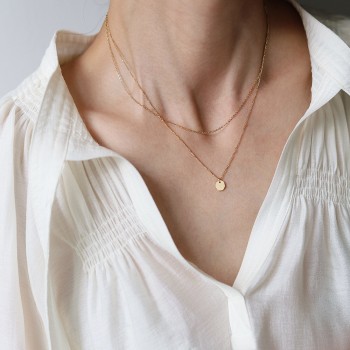 Geometric Hexagon Necklace Double Clavicle Chain