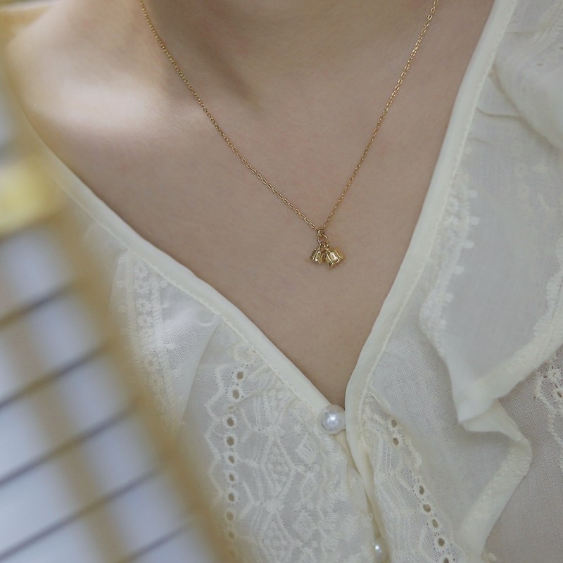 Lily of The Valley Flower Beautiful Plant Bell Necklace 