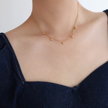 Versatile Double layered Premium Gold Bead Collar Chain