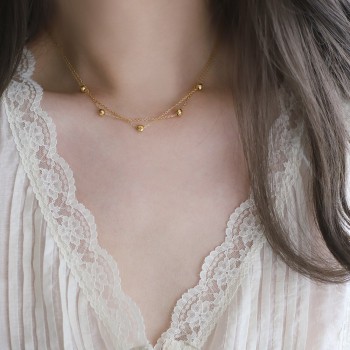 Versatile Double layered Premium Gold Bead Collar Chain