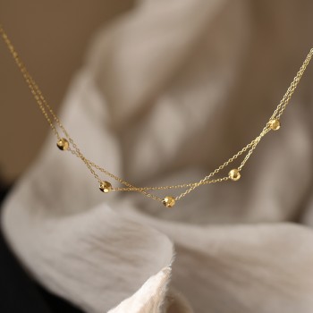 Versatile Double layered Premium Gold Bead Collar Chain 