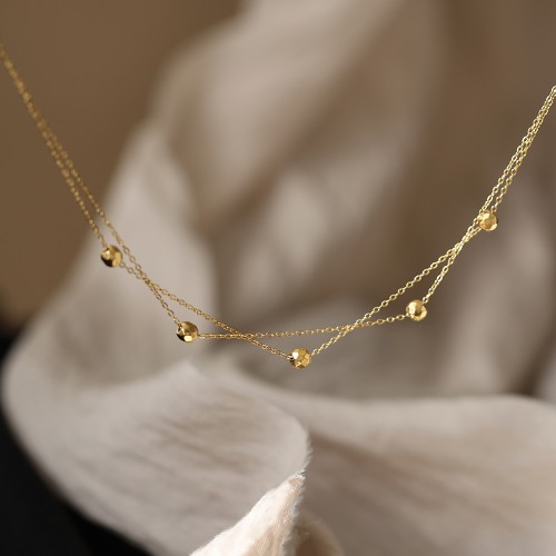 Versatile Double layered Premium Gold Bead Collar Chain