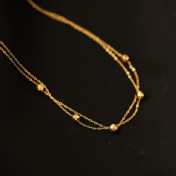 Versatile Double layered Premium Gold Bead Collar Chain