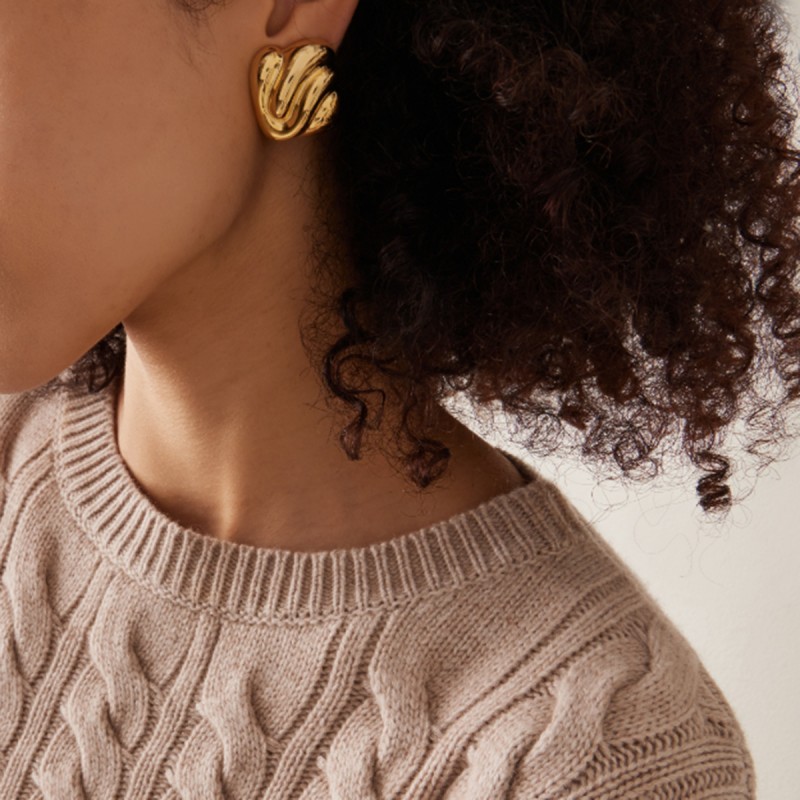 women's stainless steel irregular earrings 