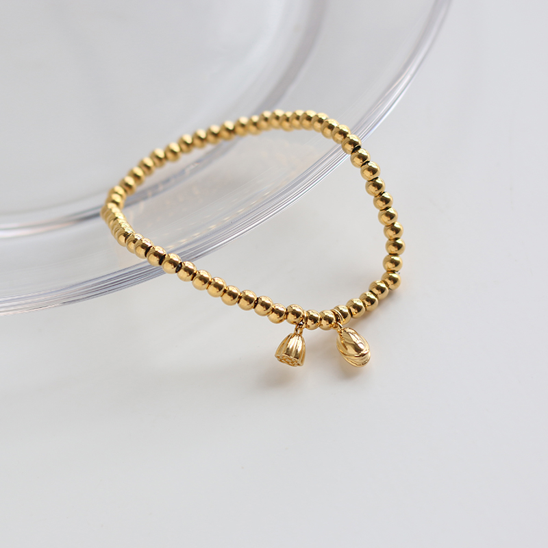 Lotus Flower Ear Line Round Bead Elastic Bracelet Clavicle Chain 