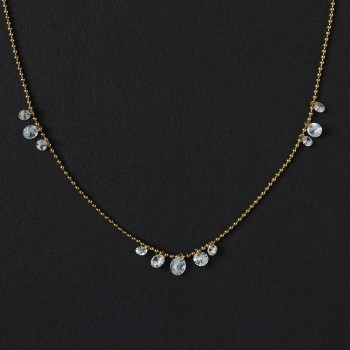 Dewdrop Zircon Flash Diamond Light Luxury Compact Necklace Clavicle Chain 